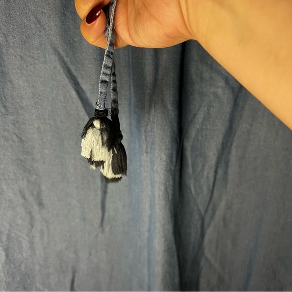 J. Jill Chambray Tencel Boho Embroidered Denim Dress - Picture 8 of 12